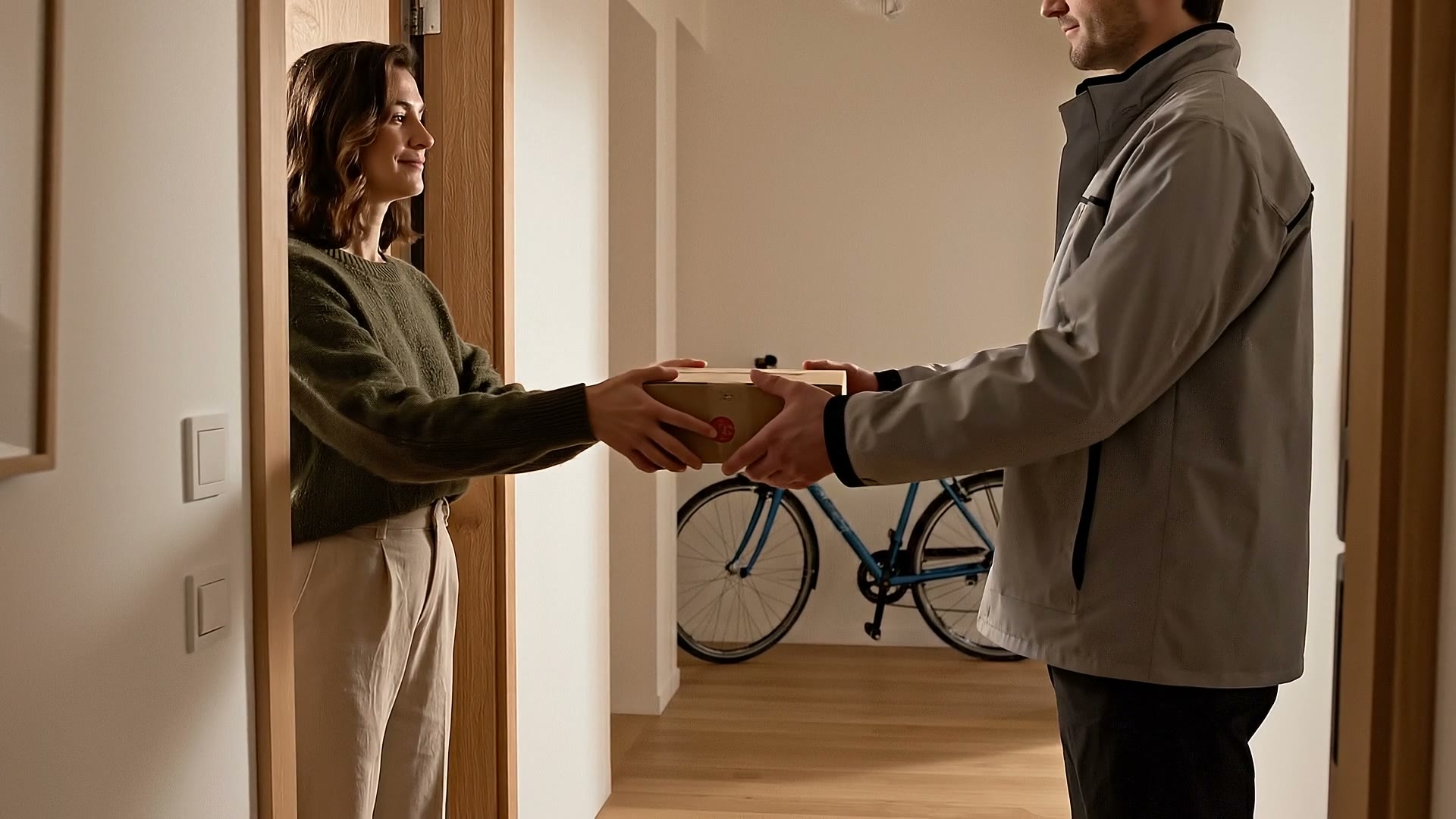 A parcel ready to leave the apartment